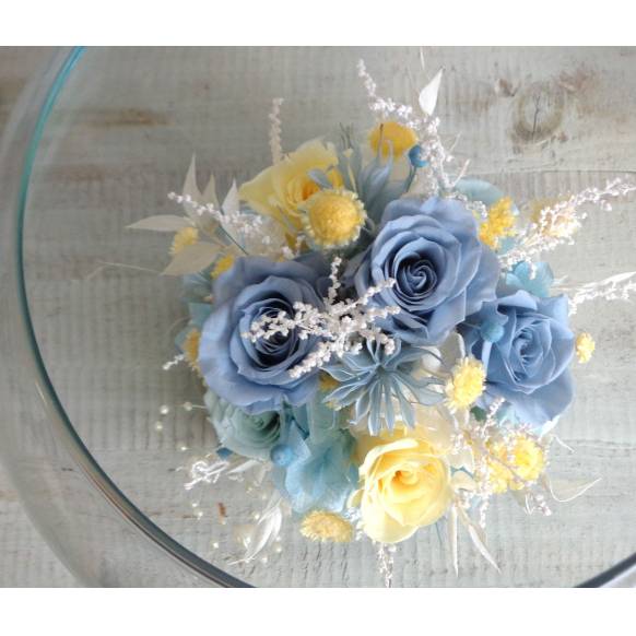 プリザ・フラワーテラリュウムブルー