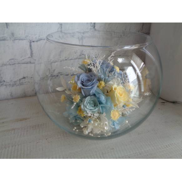 プリザ・フラワーテラリュウムブルー