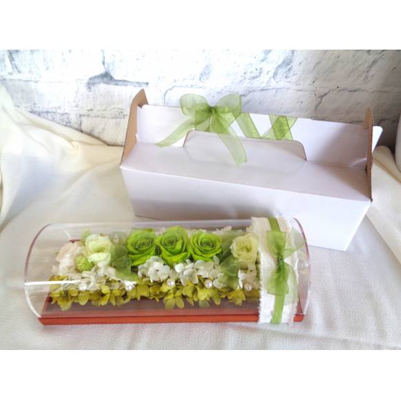 プリザのフラワーロールケーキ・抹茶