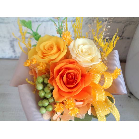 プリザ・りぼん黄色オレンジ