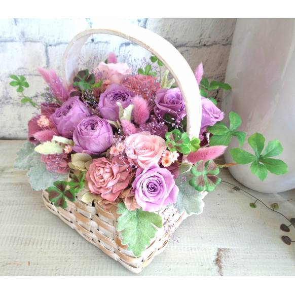 プリザバスケット／ゴージャス・パープル